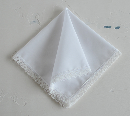 ボビンレースウエディングハンカチ