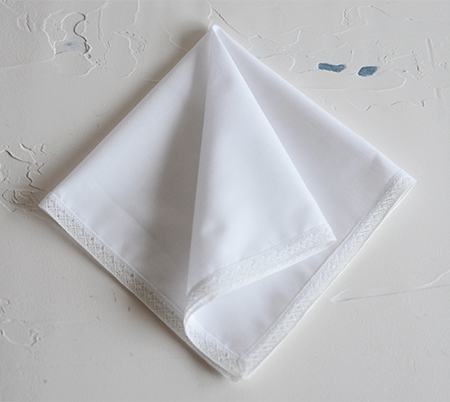 細レースウエディングハンカチ