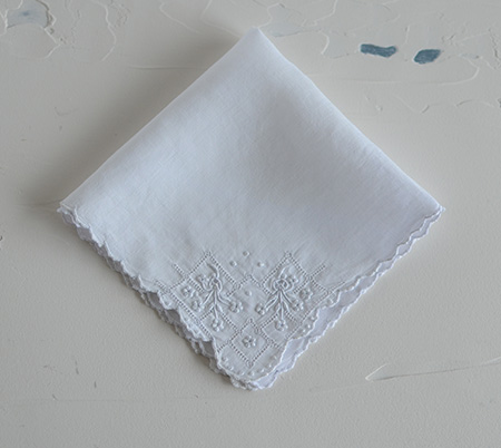 細レースウエディングハンカチ